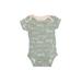 Gerber Short Sleeve Onesie: Green Acid Wash Print Bottoms - Size 0-3 Month