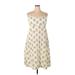 Zara Casual Dress - Slip dress: Ivory Floral Motif Dresses - Women's Size 2X-Large