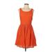 Old Navy Cocktail Dress - A-Line: Orange Hearts Dresses - Women's Size 10