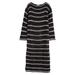 Jesolo Stripe Long Sleeve Open Stitch Cotton Sweater Dress