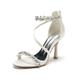 Women's Wedding Shoes Valentines Gifts Bling Bling Sexy Shoes Party Wedding Sandals Bridal Shoes Bridesmaid Shoes Rhinestone Stiletto Open Toe Elegant Fashion Luxurious Satin Zipper Silver Wine Black