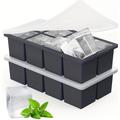 Large Ice Cube Tray for Whiskey Big Square Ice Cube Maker for Cocktail - 2Pack Silicone Old Fashioned Ice Cube Trays 2inch Huge Cubed Ice Trays for Whisky