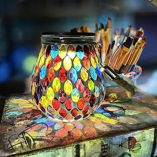 Solar Outdoor Mosaik Projektionslicht hängende Laterne Licht wasserdicht Gartenlicht Atmosphäre Nachtlicht Garten Balkon Urlaub Rasen Landschaft Zuhause Outdoor Weihnachtsdekoration Image