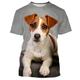 Tier Hund Jack Russell Terrier T-Shirt-Ärmel Anime Grafik T-shirt Für Paar Herren Damen Erwachsene 3D-Druck Casual