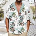 Architecture Noix de coco Mode Hawaïen Design Homme Chemise hawaïenne Chemise Camp Chemise graphique Extérieur Plein Air Casual Eté Printemps Collier cubain Manche Courte Noir Blanche Vert S M L