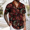 Architecture Noix de coco Mode Hawaïen Design Homme Chemise hawaïenne Chemise Camp Chemise graphique Extérieur Plein Air Casual Eté Printemps Collier cubain Manche Courte Rouge Olive Marron S M L