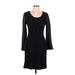 Style&Co Casual Dress - Sweater Dress: Black Dresses - Women's Size Large