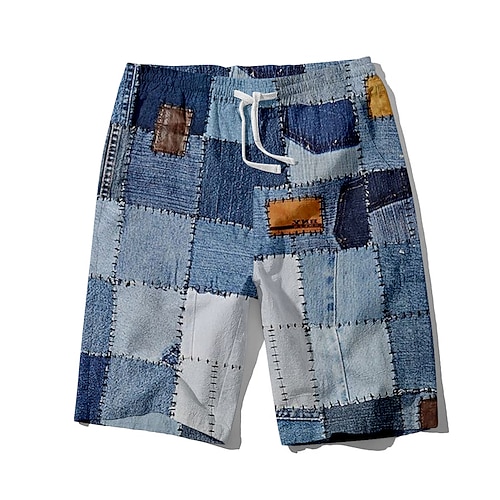 Per uomo Jeans Cuciture a blocchi di colore Costumi da bagno Pantaloncini da mare Pantaloncini da Surf Misura del girovita medio Hawaiano Casual Ferie Spiaggia Coulisse con fodera in rete Elastico in