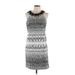 Adrianna Papell Cocktail Dress - Sheath: Silver Chevron Dresses - Women's Size 12
