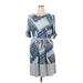 Anne Klein Casual Dress: Blue Print Dresses - Women's Size 16