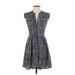 11.1. Tylho Casual Dress: Blue Houndstooth Dresses - Women's Size Small