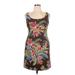 Talbots Casual Dress - Shift: Brown Baroque Print Dresses - Women's Size 14 Petite