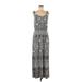 SONOMA life + style Casual Dress - Maxi Square Sleeveless: Gray Paisley Dresses - Women's Size Medium