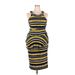 Ashley Stewart Cocktail Dress - Midi: Yellow Stripes Dresses - Women's Size 18 Plus