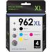 HP 962XL Ink Cartridges 4 Pack Works for HP OfficeJet Pro 9010 9012 9013 9014 9015e 9016 9018 9019 9020 9025 Printers. 4 Pack (Black Cyan Magenta Yellow)