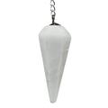 Amazing Gemstone White Agate Crystal Pendulum for Divination - Dowsing Pendulum Necklace with Chain and Crystal Ball for Reiki Healing and Crystal Grid Meditation