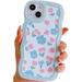 Compatible with iPhone 7 Plus/8 Plus Floral Case for Women Girls Aesthetic Cute Wavy Flowers Design Soft Shockproof Cell Phone Cover for 7plus/8plus 5.5 Inch (Tulip/Mint Green)