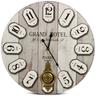 Horloge Ancienne Balancier Grand Hôtel Montmartre Bois Blanc 58cm - Gris