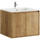 Meuble de salle de bain Alicante 60 cm Badplaats Chêne - Meuble avec lavabo - Chêne