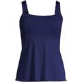 Flutter Tankini Top - Mastectomy, Women, size: 10 12, regular, Blue, Spandex/Poly-blend/Nylon-blend, by Lands' End