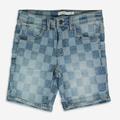Blue Denim Chess Board Shorts