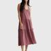 Lucky Brand Tiered Maxi Dress - Women's Clothing Dresses Maxi Dress in Crushed Berry, Size XS