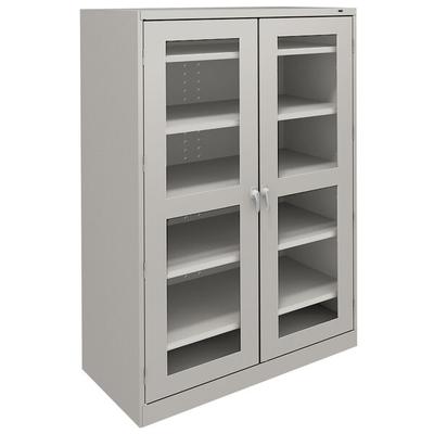Tennsco 18" x 48" x 78" Light Gray Jumbo Storage Cabinet with Keyed-Alike C-Thru Doors - Assembled CVDJ1878SU-KA-LGY