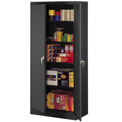 Tennsco 18" x 36" x 78" Black Deluxe Storage Cabinet with Keyed-Alike Solid Doors - Assembled 7818KA-BLK