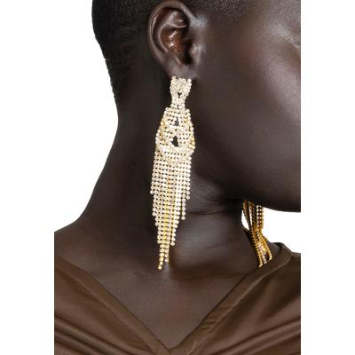Plus Size Women's Sparkle Fringe Drop Earring by ELOQUII in Gold (Size NO SIZE)