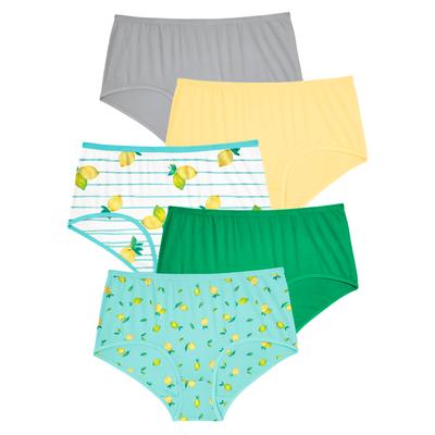 Plus Size Women's Stretch Cotton Brief 5-Pack by Comfort Choice in Lemon Pack (Size 15) Underwear