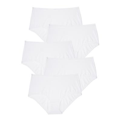 Plus Size Women's Stretch Cotton Brief 5-Pack by Comfort Choice in White Pack (Size 7) Underwear