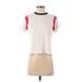 Rag & Bone Short Sleeve T-Shirt: Ivory Color Block Tops - Women's Size X-Small