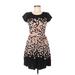 LC Lauren Conrad Casual Dress: Black Floral Dresses - Women's Size 8