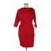 Suzi Chin for Maggy Boutique Casual Dress - Sheath Cowl Neck Long sleeves: Red Solid Dresses - Women's Size 16