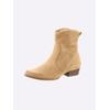 Stiefelette HEINE, Damen, Gr. 40, beige (sand), Leder, Veloursleder, modisch, Schuhe Ankleboots Cowboy-Stiefelette