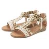 Sandale LASCANA "Sommerschuh", Damen, Gr. 37, beige, Obermaterial: 50% Lederimitat, 50% Textilmaterial. Futter: 100% Lederimitat. Decksohle: 100% Lederimitat. Laufsohle: 100% Synthetik, mehrfarbig, bedruckt, casual, Schuhe, Sandalette, Sommerschuh...