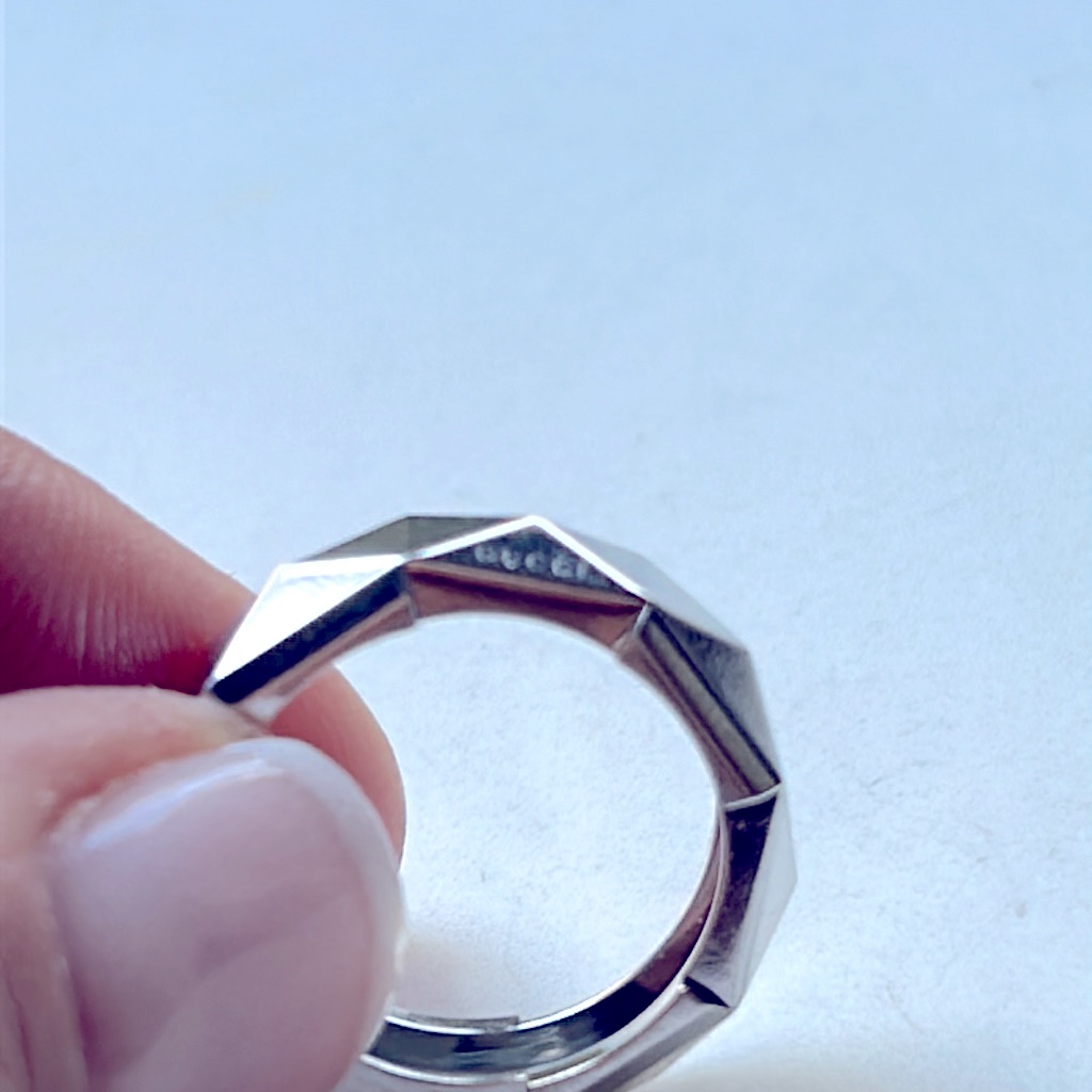 Gucci Jewelry | Gucci 18k Solid White Gold Multifaceted Ring. Size 5.75 | Color: Gold/White | Size: Os