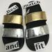 Pink Victoria's Secret Other | Pink Victoria’s Secret S M L Logo Double Strap Slides Metallic Sandals | Color: Black/Silver | Size: Various