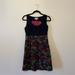 Anthropologie Dresses | Anthropologie 6 Black Green Mini Dress Cottagecore Floral Rose Purple Gray Boho | Color: Green/Purple | Size: 6