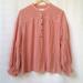 Anthropologie Tops | Anthropologie Blouse Womens Medium Peasant Popover Semi Sheer Boho Relaxed | Color: Pink/Tan | Size: M