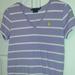 Ralph Lauren Tops | Neused Ralph Lauren Womens Medium S.S. V-Neck Sport T-Shirt, Berry/White Stripe | Color: Purple/White | Size: M