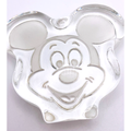 Disney Other | Disney Mickey Mouse Crystal Glass Paperweight Happy Face 15 Oz Big Ears 4.5"X 4" | Color: White | Size: Os