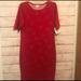 Lularoe Dresses | Nwt Lularoe Julia Dress Size L Red Geometric Prt | Color: Red | Size: L