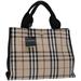 Burberry Bags | Burberry Nova Check Hand Bag Canvas Beige Black Auth 67116 | Color: Black | Size: W13.4 X H9.4 X D4.7inch
