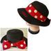 Disney Accessories | Disney Parks Minnie Mouse Fedora Hat Black Red Polkadot Bow Nwt | Color: Black/Red | Size: 55 Cm