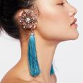 Free People Jewelry | Free People Ear Cuff Dangling Earrings Green Turquoise Tassels | Color: Blue/Green | Size: P
