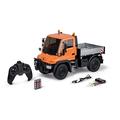 Carson 500907720 1:12 MB Unimog U300 2.4G 100% RTR - Ferngesteuertes Fahrzeug, RC Fahrzeug, RC Unimog mit Funktionen, 100% Komplettset orange