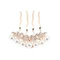 2 Pack Pearl Comb Pearl Side Comb Pearl Crystal Hair Clip Crystal Hair Clip Hair Comb Clip Hair Side Comb Pearl Hair Clip Pearl Rhinestone Hair Comb Alloy Flower Flower Girl