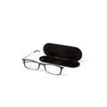 ThinOptics Brooklyn Reading Glasses 2.50 Rectangular Black Frames With Milano Magnetic Case - Thin Lightweight Compact Readers 2.50 Strength