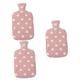 FRCOLOR 3 Sets Water Filled Hot Water Bag Waterbottle Child Water Bottle Warming Bottle Hot Cold Bottles Rubber Hand Warmer Hot Water Bottle Warm Water Bag Pink Cotton Thicken Student